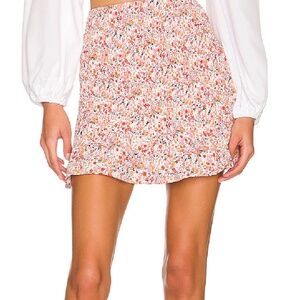 MORE TO COME-Zhuri Smocked Mini Skirt-Pink floral-XL